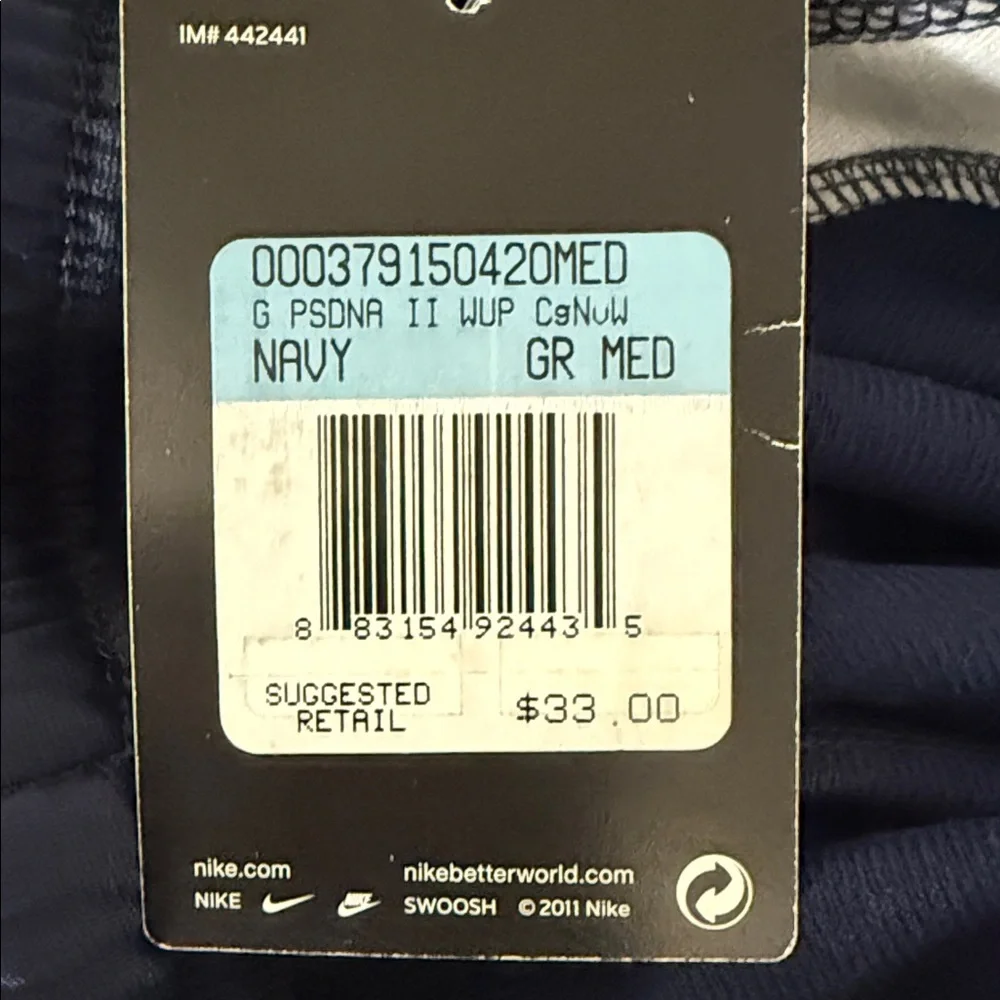 Nike Kids Navy Track Pants with White Side Stripes, Size Medium